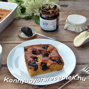 Bodzás-szilvalekváros pite.