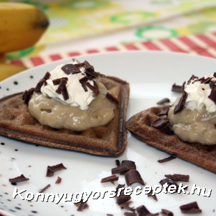 Csokis gofri banánpudinggal Csokis gofri banánpudinggal