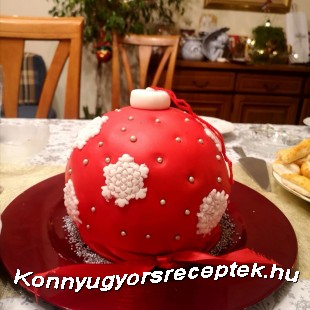 Karácsonyfa gömb torta