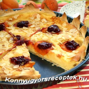 Sárgabarackos sütemény leveles tésztából Sárgabarackos sütemény leveles tésztából
