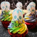 Halloweeni tricolor muffin